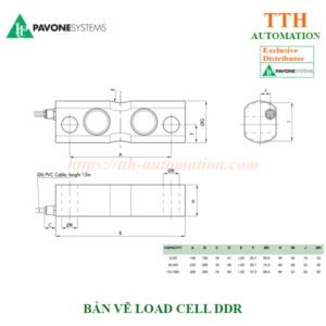 LOAD CELL CẢM BIẾN TRỌNG LƯỢNG PAVONE DDR-5T 1 BAN VE 1