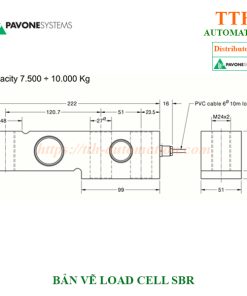LOAD CELL CẢM BIẾN TRỌNG LƯỢNG PAVONE SBR-7.500KG 2 ban ve 75 10